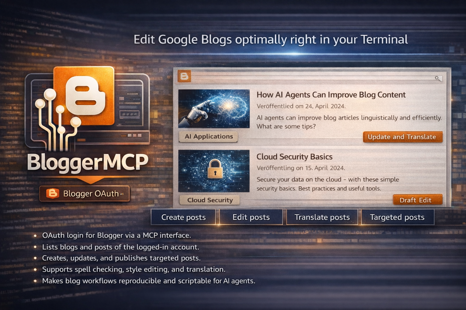 BloggerMCP Logo